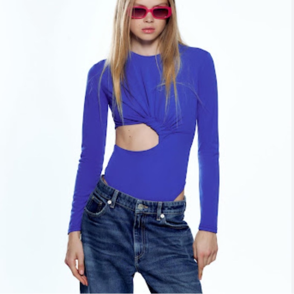 Zara knotted cut out bodysuit